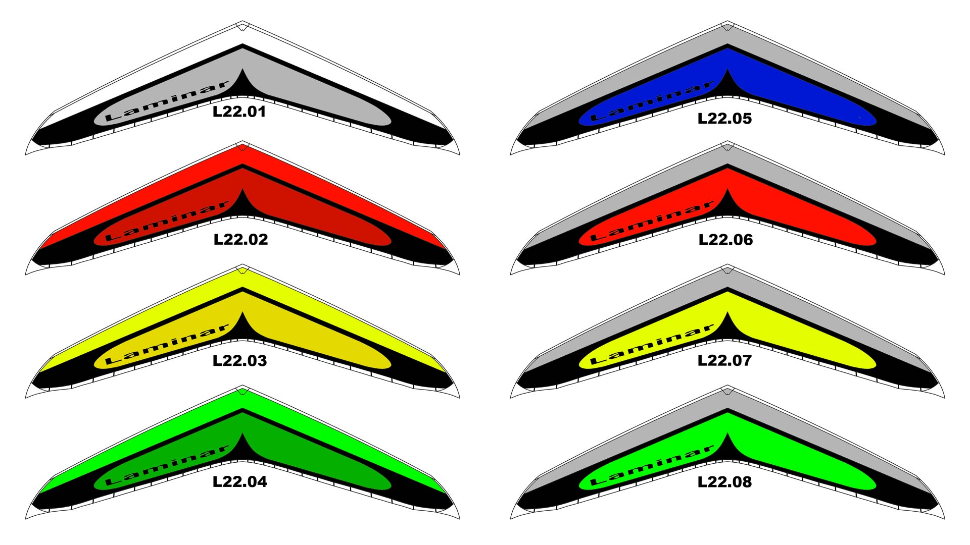 Couleurs des voiles laminaires